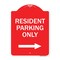 Signmission Reserved Parking Resident Parking W/ Right Arrow, Red & White Alum Sign, 18" x 24", RW-1824-23037 A-DES-RW-1824-23037 - alternate 1